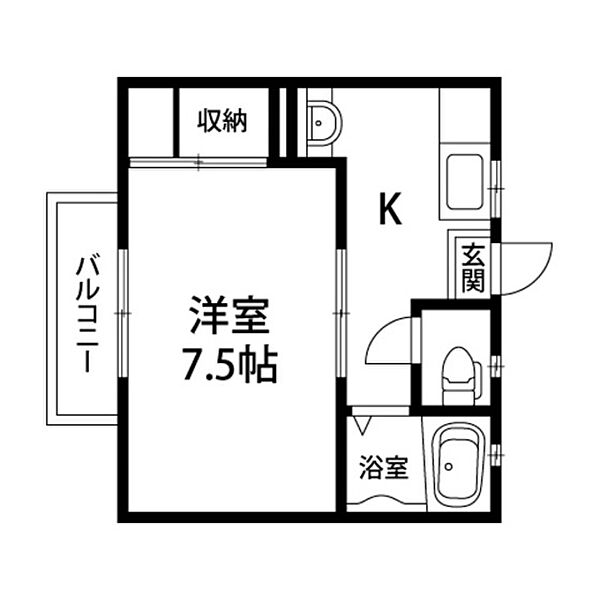 ハイツシュガー 201｜宮城県仙台市青葉区双葉ケ丘1丁目(賃貸アパート1K・2階・24.84㎡)の写真 その2