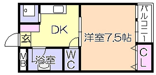 福岡県久留米市東櫛原町(賃貸マンション1K・4階・30.96㎡)の写真 その2