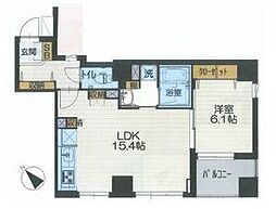 アークコート曳舟 1LDKの間取図画像