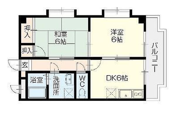 グレイスランド ｜広島県福山市春日町7丁目(賃貸マンション2DK・2階・45.92㎡)の写真 その2