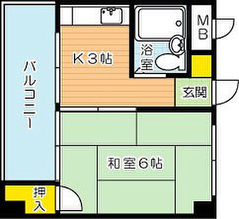 小倉ホースビル 502｜福岡県北九州市小倉北区馬借３丁目(賃貸マンション1K・5階・18.40㎡)の写真 その2