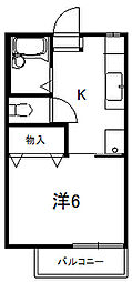 コーポあいこう 1Kの間取図画像