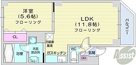 北海道札幌市中央区南四条西14丁目（賃貸アパート1LDK・2階・37.26㎡） その2