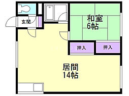 ハイツ菅原 1LDKの間取図画像