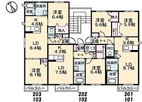 シャーメゾン光 102 ｜ 山口県宇部市厚南北２丁目8-30（賃貸アパート1LDK・1階・44.37㎡） その4