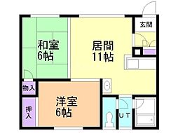 チェリーハイツ 2LDKの間取図画像