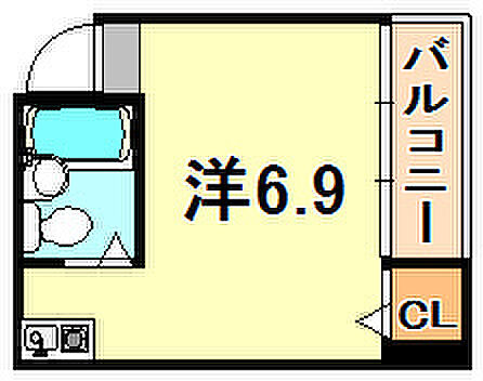 兵庫県神戸市須磨区須磨浦通３丁目(賃貸マンション1R・2階・16.50㎡)の写真 その2