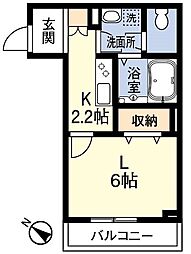 ラルーチェ 1Kの間取図画像