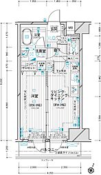 デュオ・スカーラ西新宿2 1LDKの間取図画像