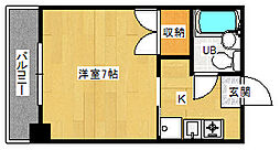 JR山陽本線 向洋駅 徒歩10分の賃貸マンション 3階1Kの間取り