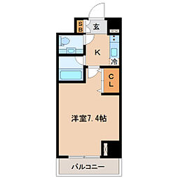 仙台市営南北線 愛宕橋駅 徒歩4分の賃貸マンション 11階1Kの間取り