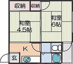 サニーカルマン 401 ｜ 大阪府大阪市西成区岸里東1丁目（賃貸マンション2K・4階・20.00㎡） その2