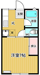 シャルマンコーポ高野A 1Kの間取図画像