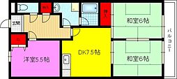 グリーンフォレスト 3DKの間取図画像