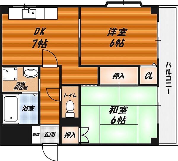 735柳ビル ｜大阪府高槻市栄町1丁目(賃貸マンション2DK・3階・45.36㎡)の写真 その2