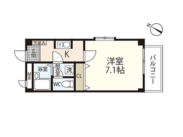 フォブール岡村 ｜広島県広島市安佐南区相田1丁目(賃貸マンション1K・2階・23.18㎡)の写真 その2