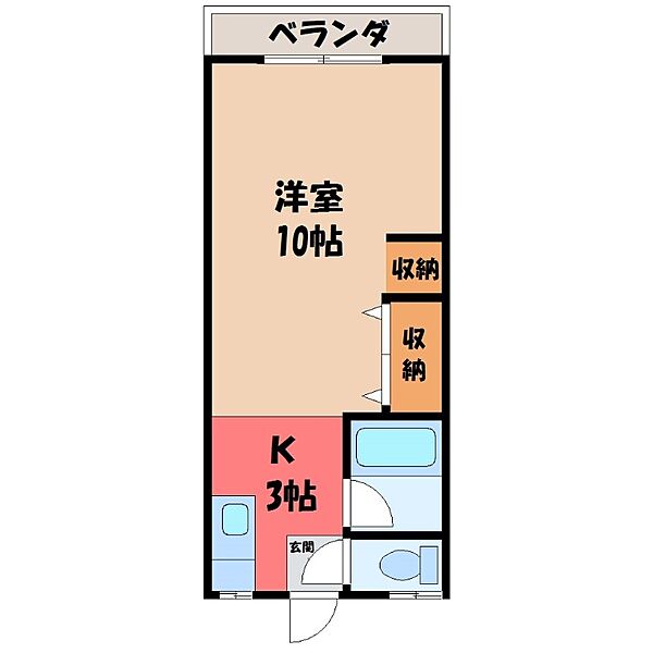 太陽マンション103棟 ｜栃木県宇都宮市鶴田町(賃貸アパート1K・4階・32.60㎡)の写真 その2