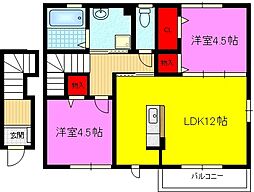 ノールヴィラージュan 2LDKの間取図画像