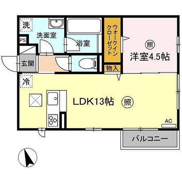 フォーサイト　ウエスト　B棟 105｜鳥取県鳥取市湖山町西１丁目(賃貸アパート1LDK・1階・42.76㎡)の写真 その2