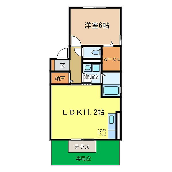 リビングタウン狭山池公園 E101｜大阪府大阪狭山市半田６丁目(賃貸アパート1LDK・1階・41.26㎡)の写真 その2