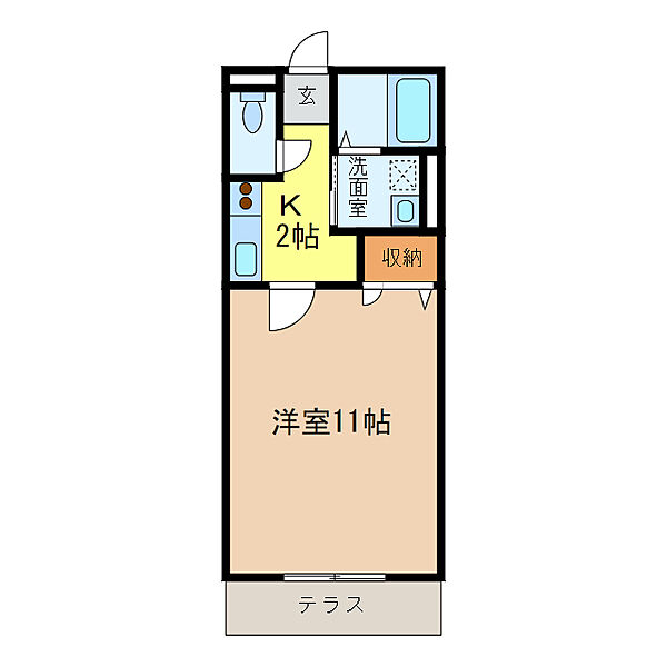 グレースヴィラ 103｜大阪府大阪狭山市東茱萸木１丁目(賃貸アパート1K・1階・32.17㎡)の写真 その2