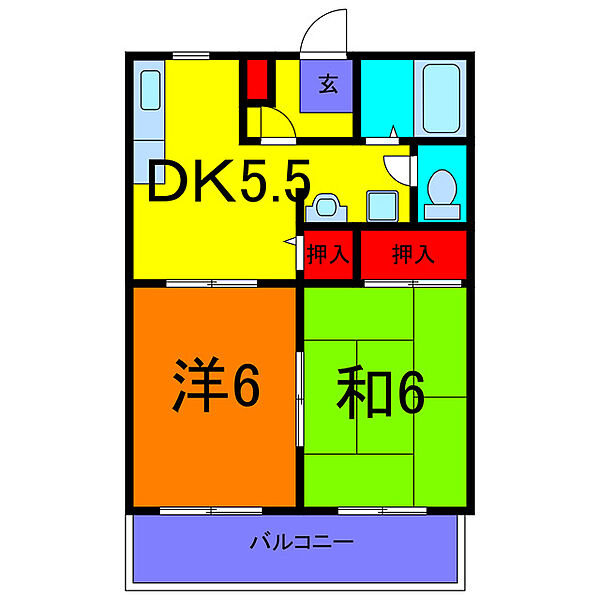 アローキャニオンＥ棟 ｜東京都足立区佐野２丁目(賃貸アパート2DK・2階・42.00㎡)の写真 その2