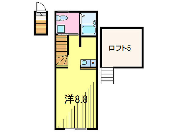 ＭＩＮＡ　ＮＩＪＵＫＵ ｜東京都葛飾区新宿２丁目(賃貸アパート1R・2階・26.16㎡)の写真 その2