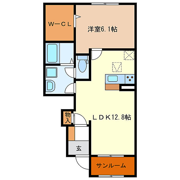 三重県津市白塚町(賃貸アパート1LDK・1階・50.16㎡)の写真 その2