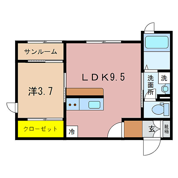 ミモザ ｜新潟県新潟市西区五十嵐２の町(賃貸アパート1LDK・2階・33.97㎡)の写真 その2