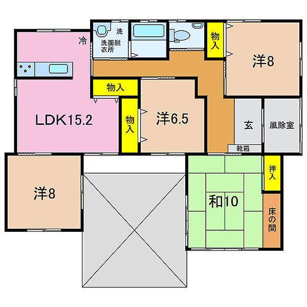 寺尾西本間貸家 ｜新潟県新潟市西区寺尾西３丁目(賃貸一戸建4LDK・1階・114.42㎡)の写真 その2