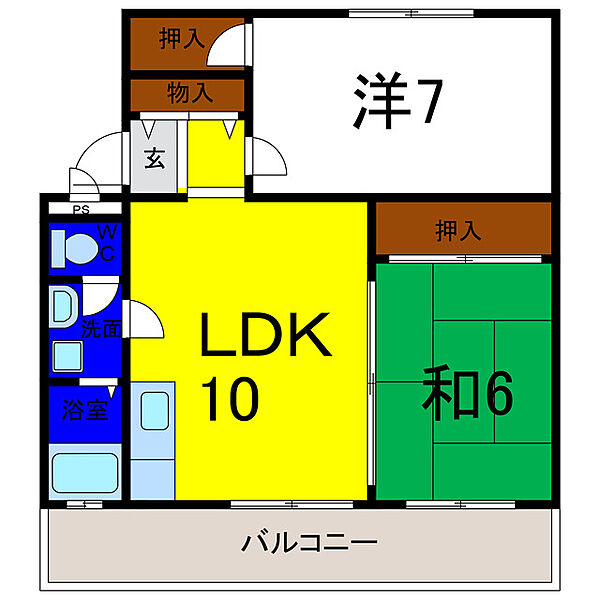 ラ・リヴィエールI 205｜徳島県鳴門市大津町矢倉字中開(賃貸マンション2LDK・2階・50.00㎡)の写真 その2