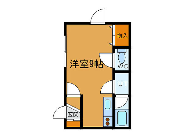 フレンドリー A｜北海道函館市花園町(賃貸アパート1R・1階・21.86㎡)の写真 その2