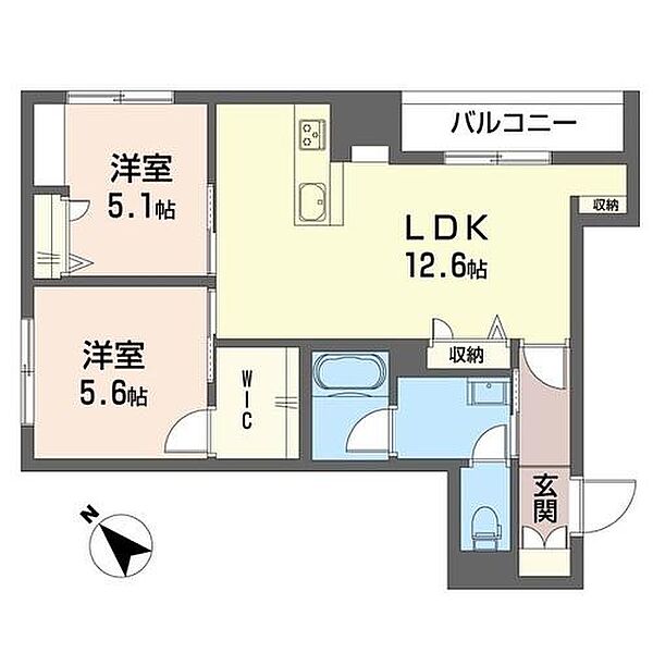 千葉県市原市五所(賃貸アパート2LDK・3階・56.85㎡)の写真 その2