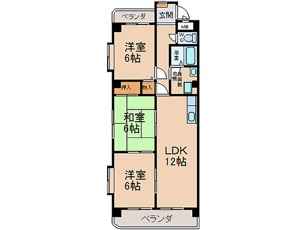 グレース21 ｜愛知県小牧市山北町(賃貸マンション3LDK・3階・66.00㎡)の写真 その2