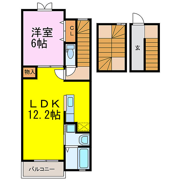 Confort Casa C ｜埼玉県加須市礼羽(賃貸アパート1LDK・3階・53.33㎡)の写真 その2