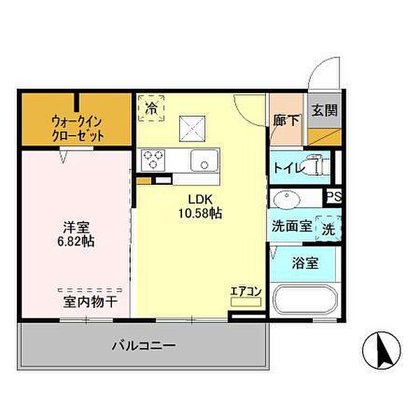 千葉県市原市ちはら台東５丁目(賃貸アパート1LDK・3階・42.50㎡)の写真 その2