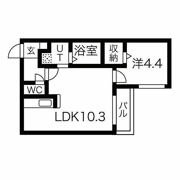 ハルエクセレント ｜北海道札幌市中央区南四条西１５丁目(賃貸マンション1LDK・2階・34.30㎡)の写真 その2