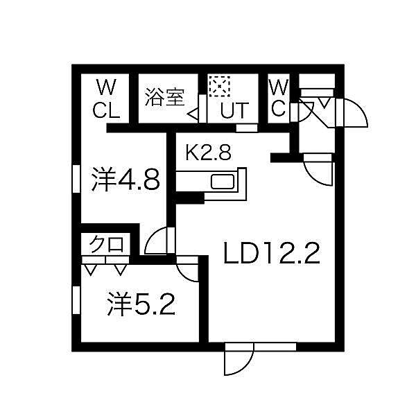 GLASS MARE HACHIKEN 101｜北海道札幌市西区八軒五条東４丁目(賃貸マンション2LDK・1階・55.08㎡)の写真 その2