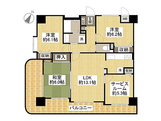 間取り パークヒルズ高陽 4階/-