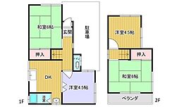 JR可部線 下祇園駅 徒歩14分 4DKの間取り