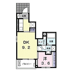 エスプランドル 1DKの間取図画像