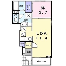 セレッソ 1LDKの間取図画像