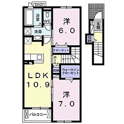 ボヌールB 2LDKの間取図画像