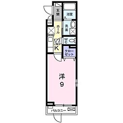 アロッジオ指月 1Kの間取図画像