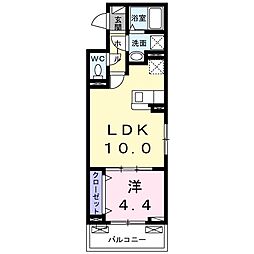 サイドライスフィールド2 1LDKの間取図画像