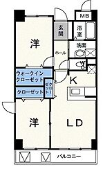 ビエントハナ 2LDKの間取図画像