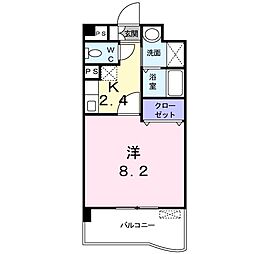 シュティルアーク 1Kの間取図画像