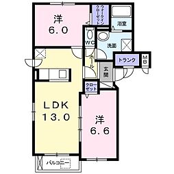 Amy6 2LDKの間取図画像