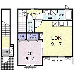 ルナ三田 1LDKの間取図画像