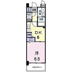 フレアルーチェ 1DKの間取図画像